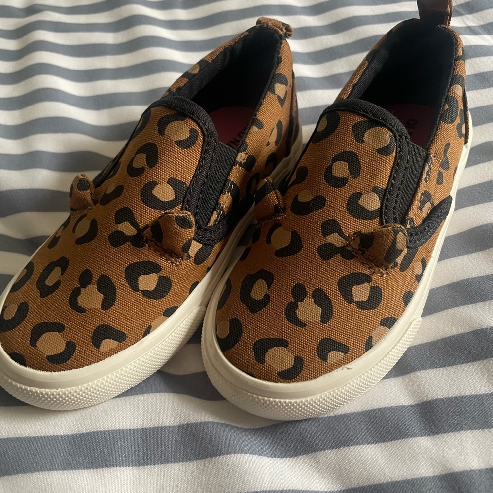 Leopard Print Kids Slip-On Shoes